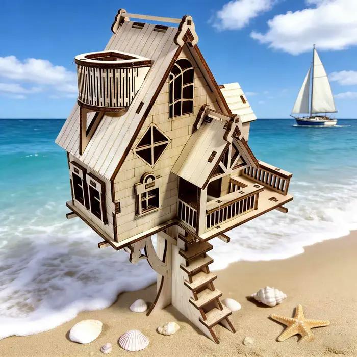 Modèle de puzzle 3D en bois Treehouse : le cadeau de vacances parfait pour Halloween