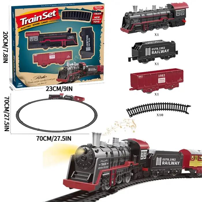 Ensemble de simulation de train électrique pour garçons, modèle rétro, rail à grande vitesse, voitur