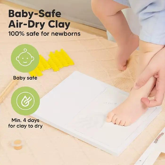 Cadre photo en argile pour mains et empreintes de bébé