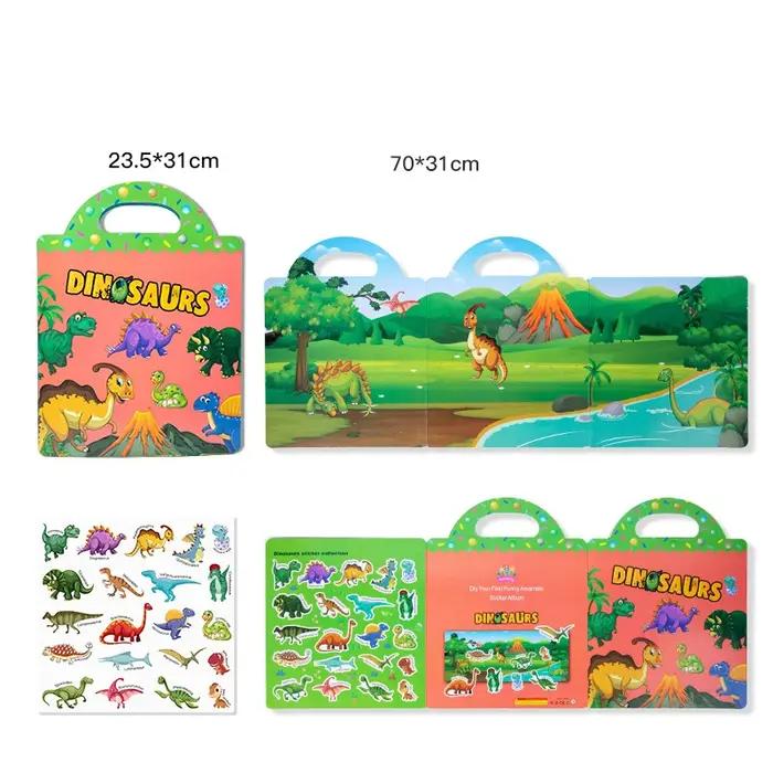 Livre d'autocollants de dessin animé réutilisable pour enfants, jeu de Puzzle à bricoler soi-même, jouets classiques d'apprentissage éducatif pour enfants de 2 à 4 ans, cadeaux