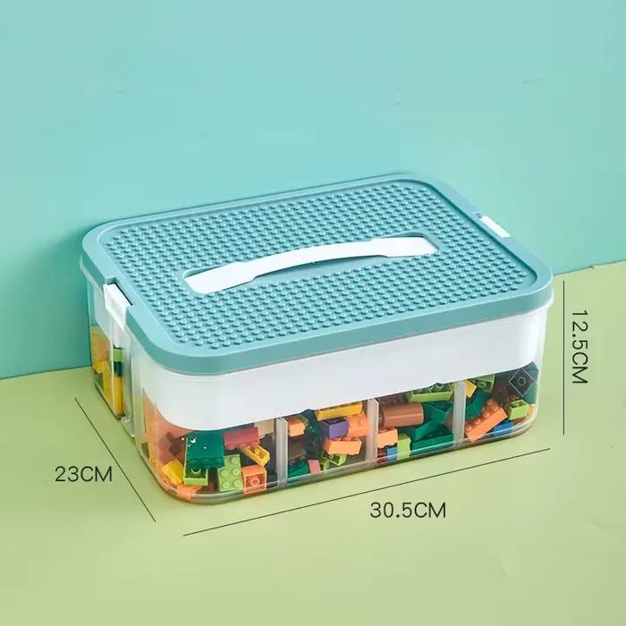 Boîte de rangement de blocs de construction pour enfants, 1/2/3 couches, conteneur réglable pour art