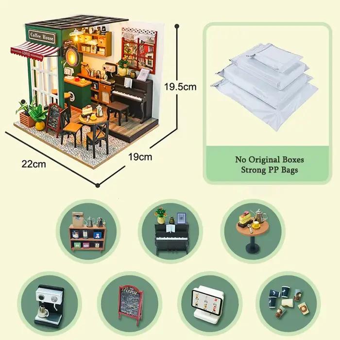 Kit de Construction de Modèle de Maison de Course Miniature en Bois Puzzle 3D Éducateur Architectural Occasions Spéciales Enfants Adolescents