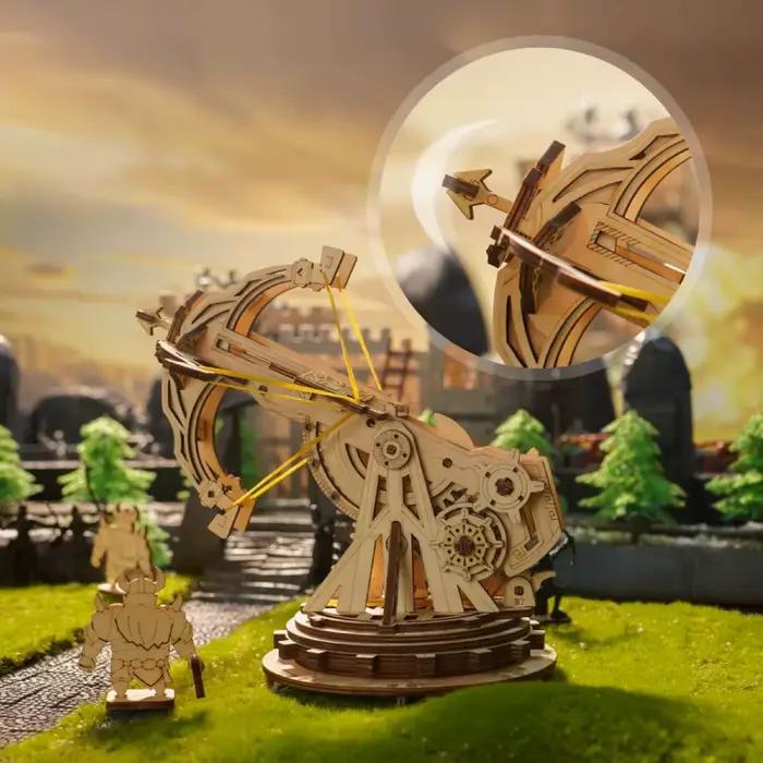 Robotime – Puzzle médiéval en bois 3D, jeu d'armes à siège, ensemble d'assemblage, cadeau pour enfants, adolescents, jouet stratégique de guerre, KW401 KW801