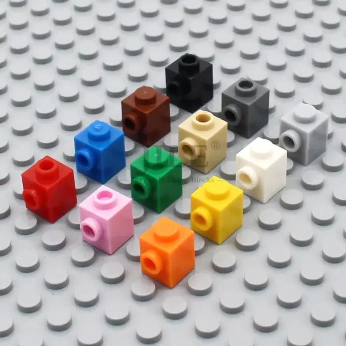 110 pièces Moc brique modifiée 1x1 avec goujon sur le côté 87087 bricolage bases blocs de construction classique Compati