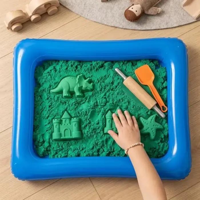 Plateau gonflable multifonctionnel 2/1 pièces pour sable de jeu, jeux aquatiques et de pêche, plateau d'activités sensorielles réutilisable pour enfants, bac à sable