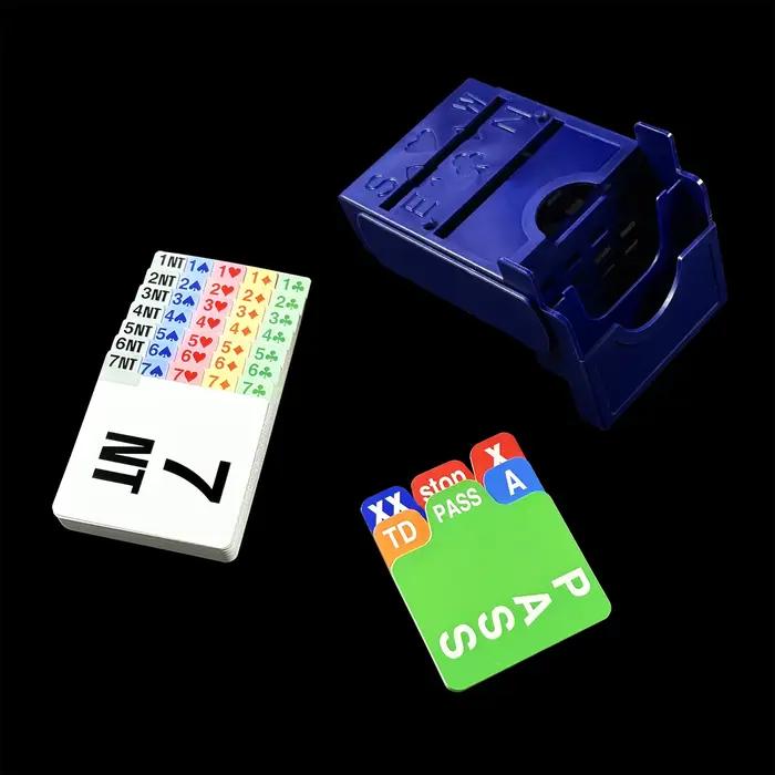 Jeu de cartes à jouer avec bridge, boîte d'enchère, jeu en tournoi, 4 documents différents