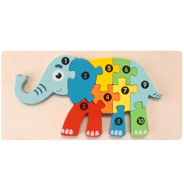 Puzzle 3D Stéréoscopique Montessori Dinosaure Dessin Animé Forme Animaux Jouet Jeu Cadeau Anniversaire Occasions Spéciales