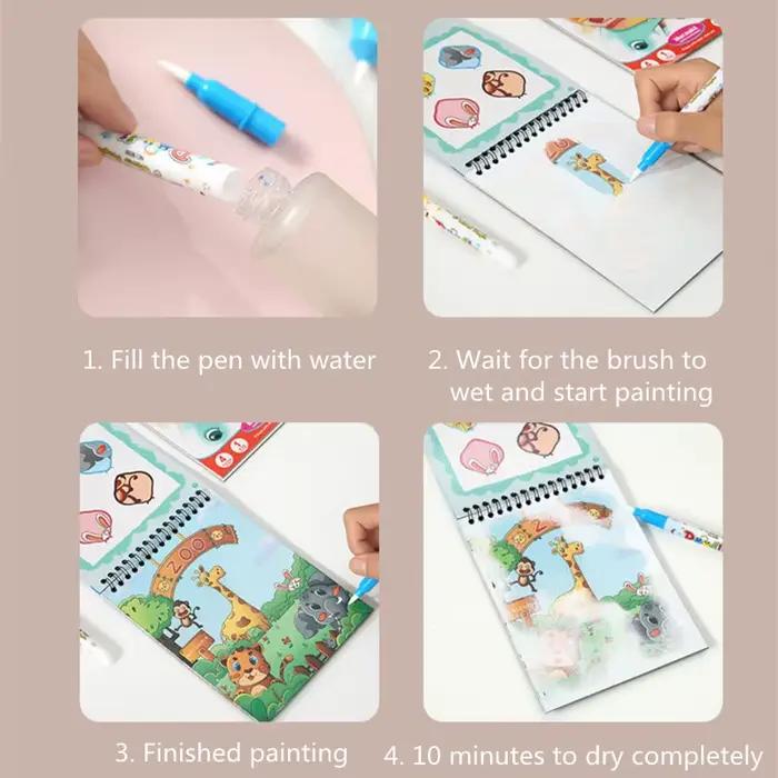 Livre de peinture à l'eau magique, jouets d'éducation précoce pour tout-petits, livre de coloriage d