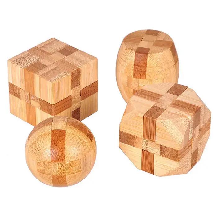 Kong Ming Lock en bois Lu Ban Lock IQ casse-tête jouet éducatif pour enfants enfants Montessori 3D P