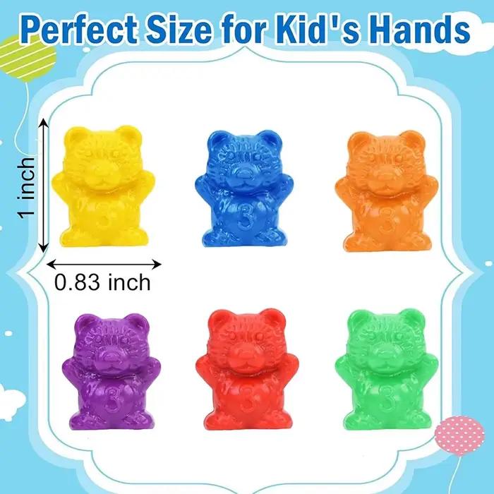 Contre des ours, jeux assortis, bols de tri des couleurs, pincettes, apprentissage préscolaire, éduc