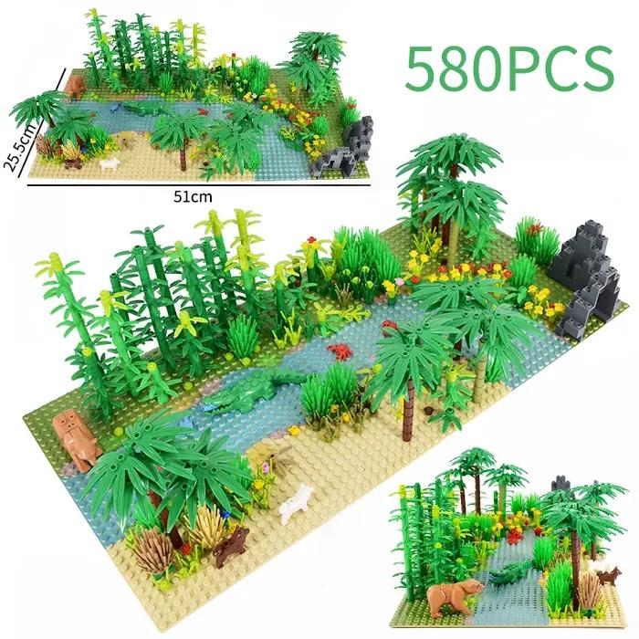 Ensemble de blocs de construction dinosaure Spinosaurus jouet d'aventure jurassique avec voiture tout terrain et arbres briques éducatives STEM pour occcasions spéciales imagination créative et développement des compétences