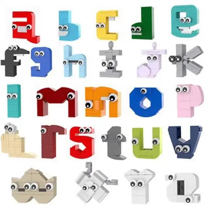 Ensemble de blocs de construction alphabétiques A-Z pour l'éducation et la création, jouets DIY en plastique ABS, cadeaux pour anniversaires et Noël, activités éducatives et loisirs familiaux