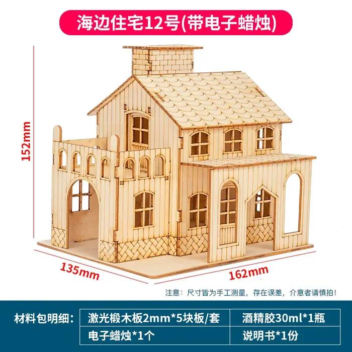 Kit de construction de maison miniature en bois à l'échelle 1:25