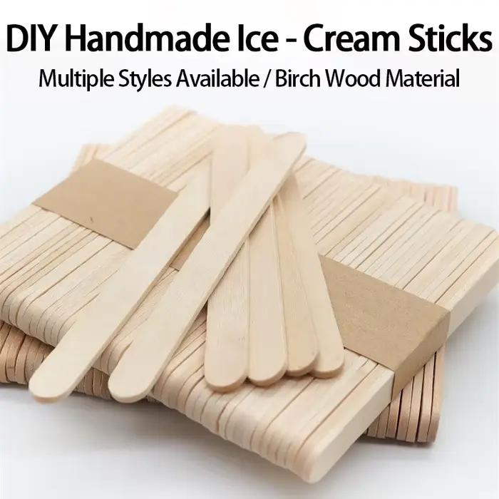 50/100 pièces bâtons de crème glacée bâtons de Popsicle en bois artisanat bricolage décoration en bois BJL003