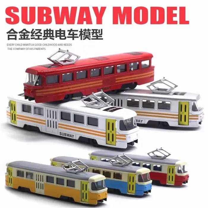 Tramway en alliage 1:90 avec éclairage musique portes ouvrantes jouet de métro bus modèle de voiture jouet occasions spéciales enfants imagination éducation
