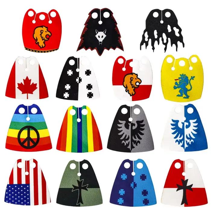 Kit de blocs de construction de cape d'officier MOC, figurines de chevaliers du Lion médiévaux, accessoires de châle, compatibles avec Lego pour enfants occasions spéciales