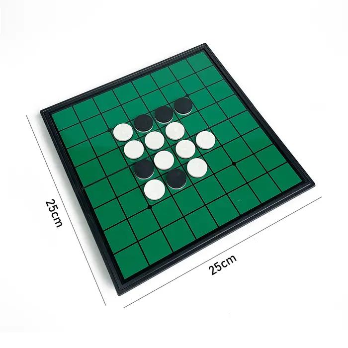 Jeu de société Reversi magnétique pliable 25x25, plateau en plastique portable, jeu de table, voyage, extérieur, famille, jeu de stratégie classique