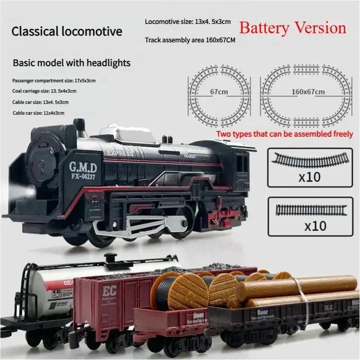 Ensemble de Train de fret électrique classique avec éclairage