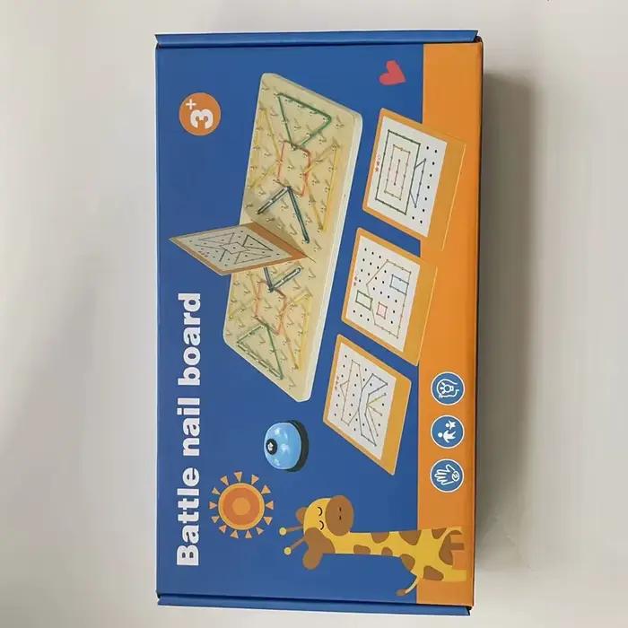 Planche à ongles en bois, jeu de combat à deux joueurs, Puzzle géométrique, jouet géométrique graphique pour enfants, éducation précoce Montessori