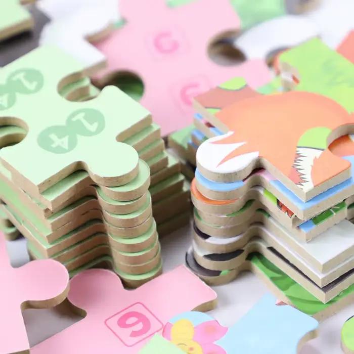 Puzzle en bois 4 en 1 pour enfants de la maternelle