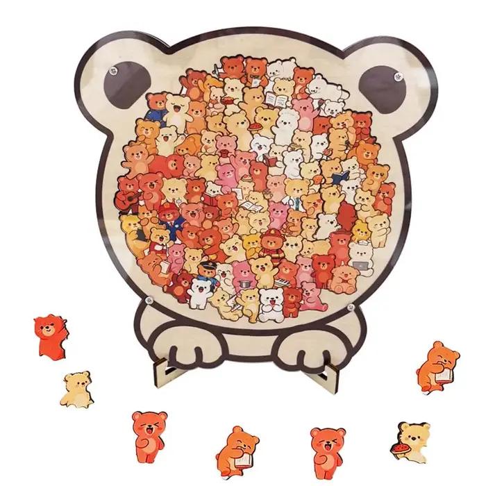 Puzzle en bois en forme d'animal de dessin animé