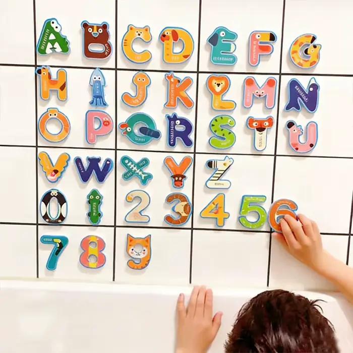 Jouets de bain pour bébés et tout-petits, bateaux et voitures flottants en mousse EVA, puzzles aquat