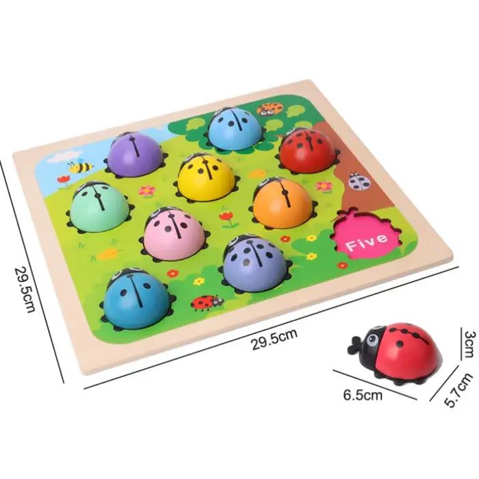 Jeu de comptage avec bâtonnets en forme de coccinelle