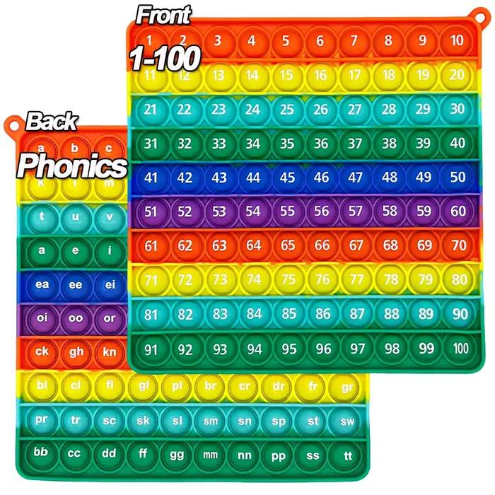 1-100 comptage des chiffres ABC Alphabet lettres jeu de phonétique Fidget jouet langue mathématiques