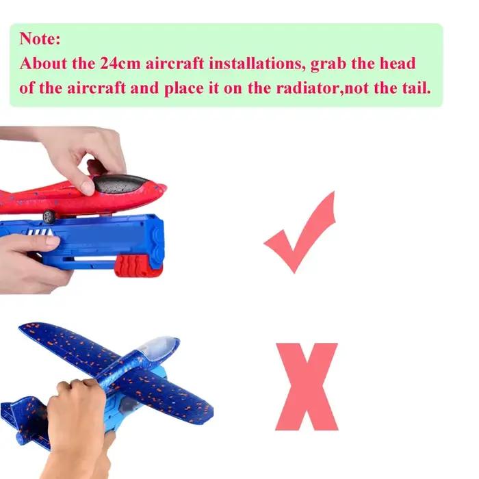 Lanceur d'avion en mousse pour enfants, 24/34cm, jouet d'extérieur pour garçons, jeu de catapulte de