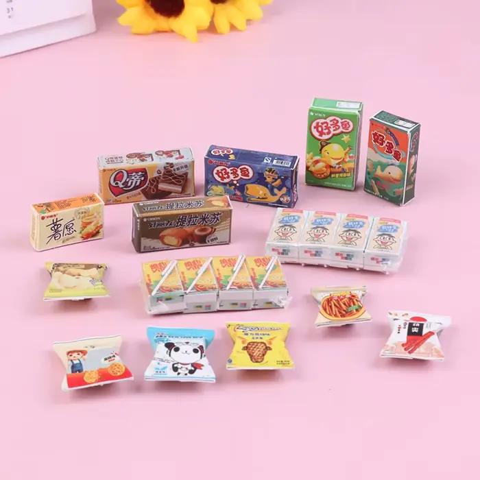 Maison de poupée Miniature, supermarché, Mini nourriture, Biscuit, pain, gâteau, simulation de jeu,