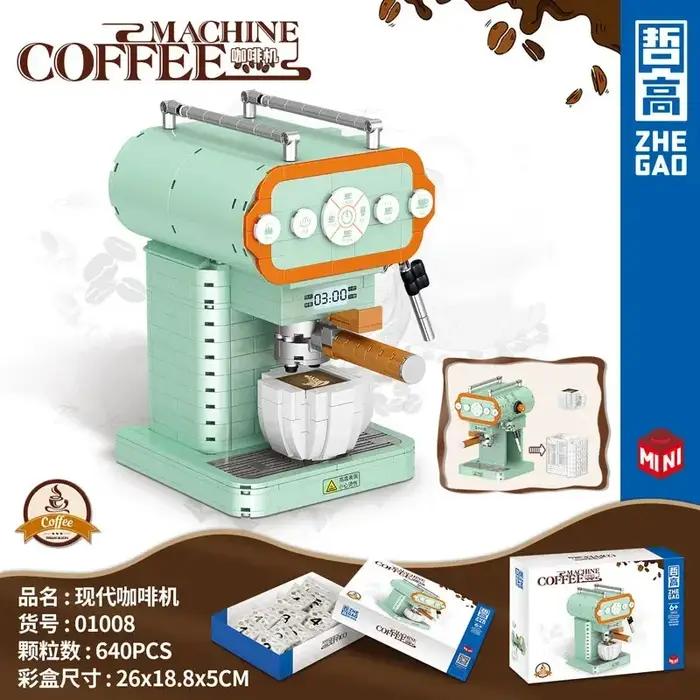 ZHEGAO Mini caisse enregistreuse rétro modèle phonographe lampe de bureau blocs de construction Microscope caméra assemblé brique jouets pour cadeau
