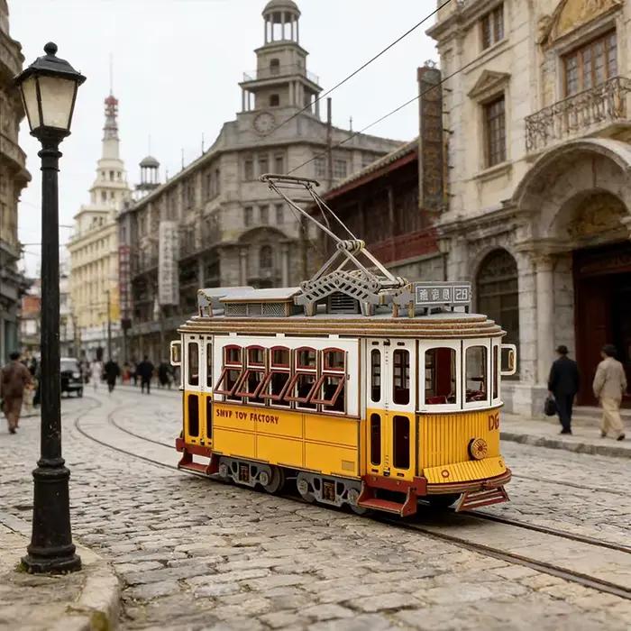Puzzle 3D en bois Tram : Modèles réduits de tramway