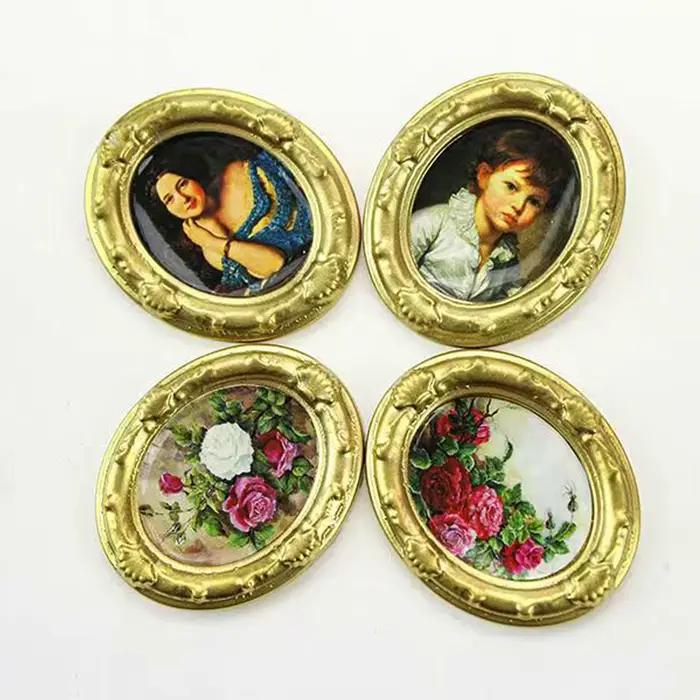 Peintures murales miniatures à l'huile résine pour décoration de maison de poupée miniature occasion spéciale fantaisie artisanale