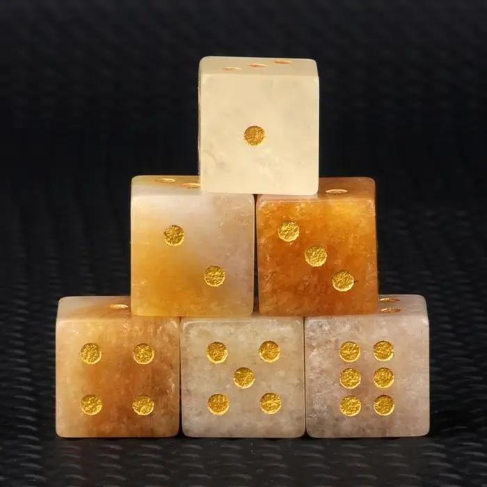 Nouvelles dés de jeu numériques à 6 faces, 16 mm, en pierre naturelle, dés en pierre naturelle, quar