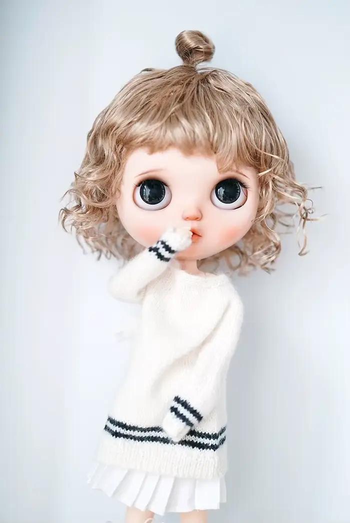 Poupée Blythes ultraviolette, s'adapte à 1/6, taille 9-10, mode, petit pincement amovible, imitation