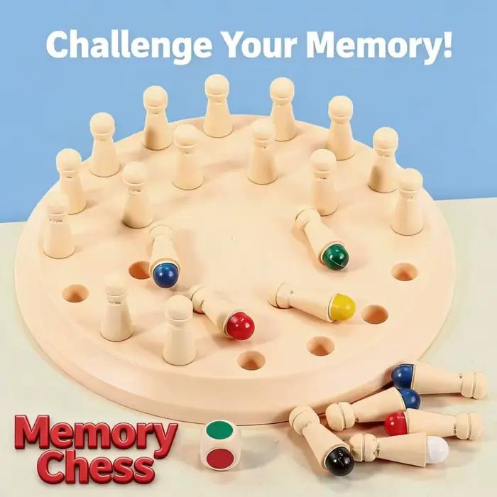 Jeu d'échecs mémoire Gowinbaby pour enfants et adultes, jouet éducatif Montessori pour apprentissage stratégique et logique occasions familiales et amicales