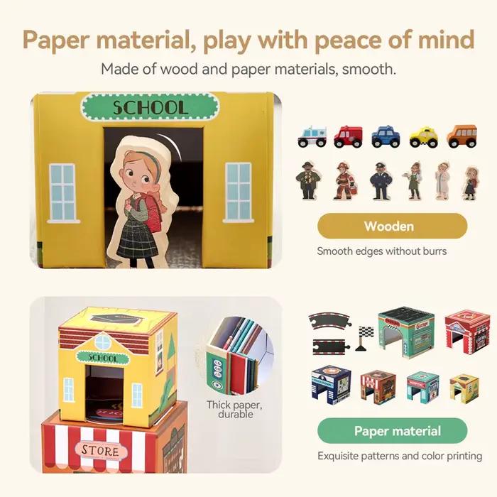 Blocs de construction de voiture, accessoires de piste, ensemble de jouets d'assemblage pour enfants, développe les compétences sociales du bébé, jouets d'apprentissage précoce pour enfants