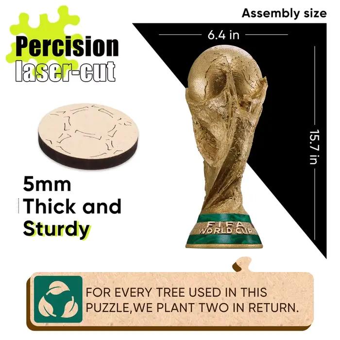 Puzzle en bois 3D Coupe du Monde FIFA 2026 Trophée Décoration Unique Passion Football Occasions Spéciales