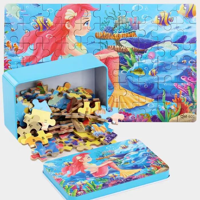 Puzzles en bois dessin animé 60 pièces éducatifs pour enfants développement cognitif imagination et créativité