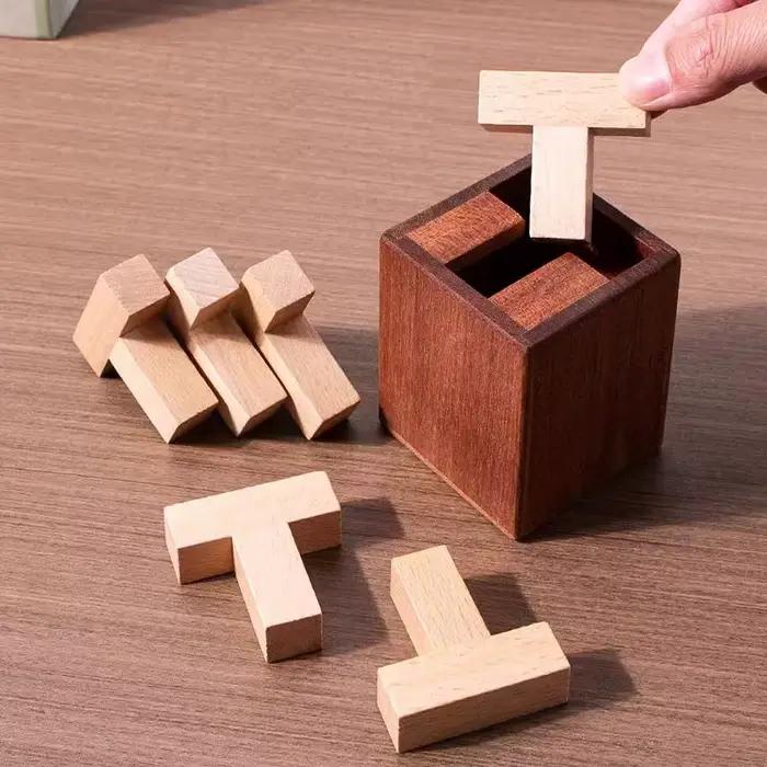 Haute difficulté Six T Puzzle dans une boîte casse-tête IQ Test jouets éducatifs jeux ments cadeaux créatifs Rompecabezas Adultos