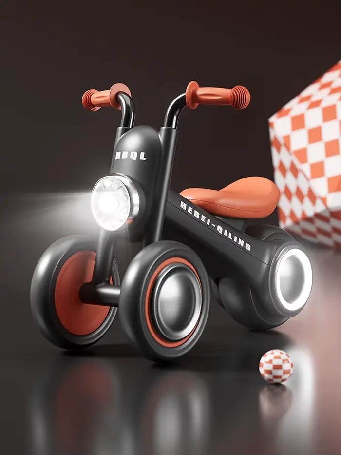 Vélo d'équilibre pour enfants sans pédales, trotteur avec lumières LED avant et musique douce, roues silencieuses anti-basculement pour bébés 1 à 3 ans occassions spéciales