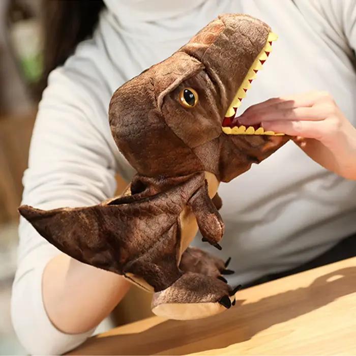 Marionnette à main de dinosaure en peluche pour animal de compagnie