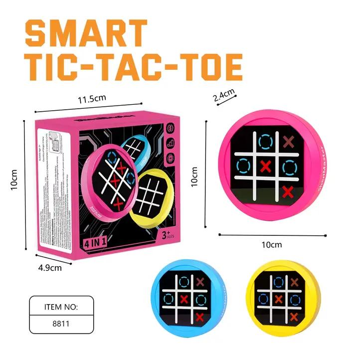 Jeu de Tic Tac Toe 4-en-1 portable console de puzzle électronique pour enfants et adultes amusement familial occassions spéciales voyage déplacement