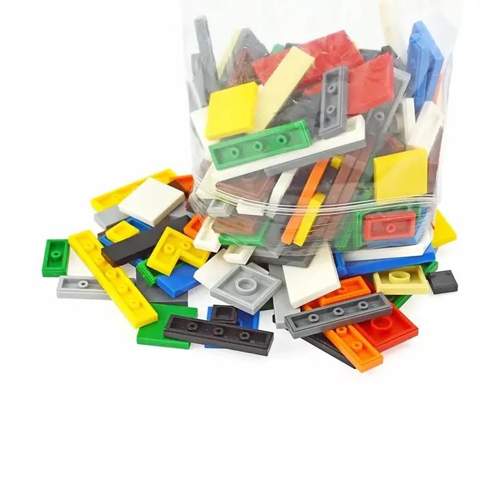 150 pièces de tuiles plates fines et lisses multicolores Leduo - Briques de construction éducatives DIY