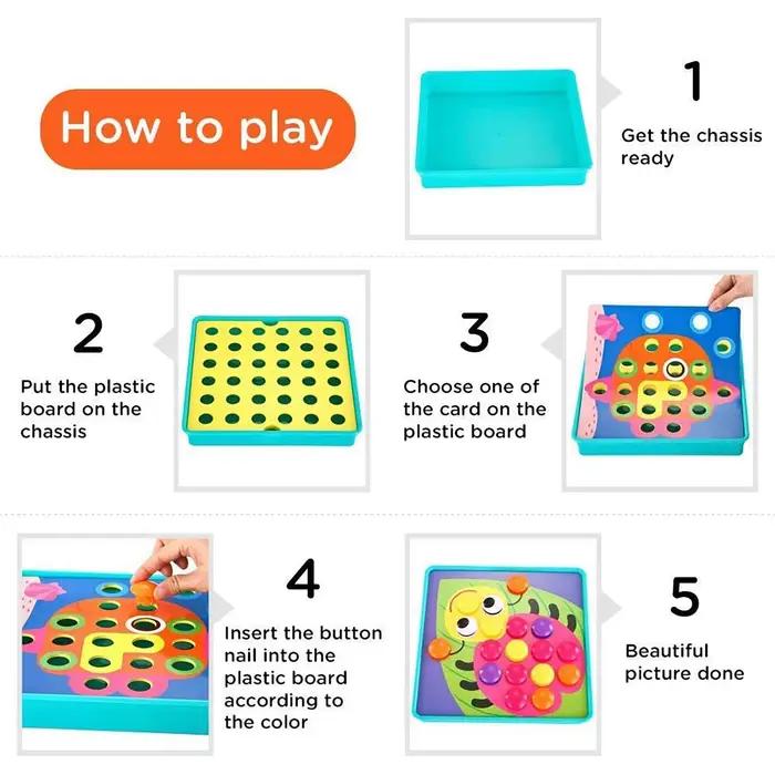 Puzzle à boutons de grandes pièces pour l'éducation de la petite enfance jouet éducatif pour enfants puzzle de reconnaissance des couleurs occasions spéciales anniversaire Noël