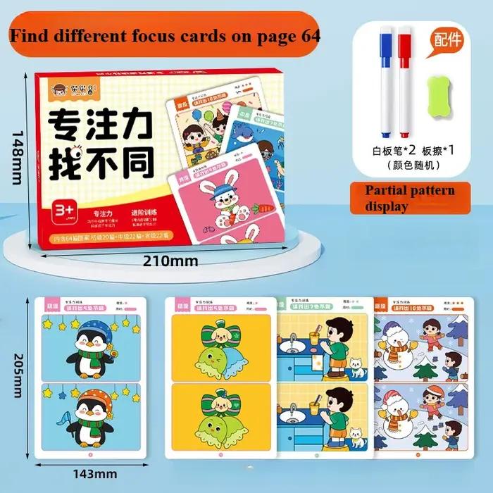 Jeu de cartes réutilisables Montessori pour enfants apprentissage précoces concentration courage 64 pièces occasions spéciales