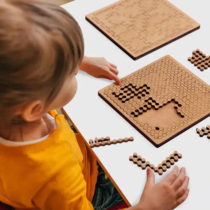 Puzzle en bois IQ Impossible pour adultes - Casse-tête Tangram - Défis de 10 niveaux de difficulté - Jeu de plateau pour tous les âges et styles
