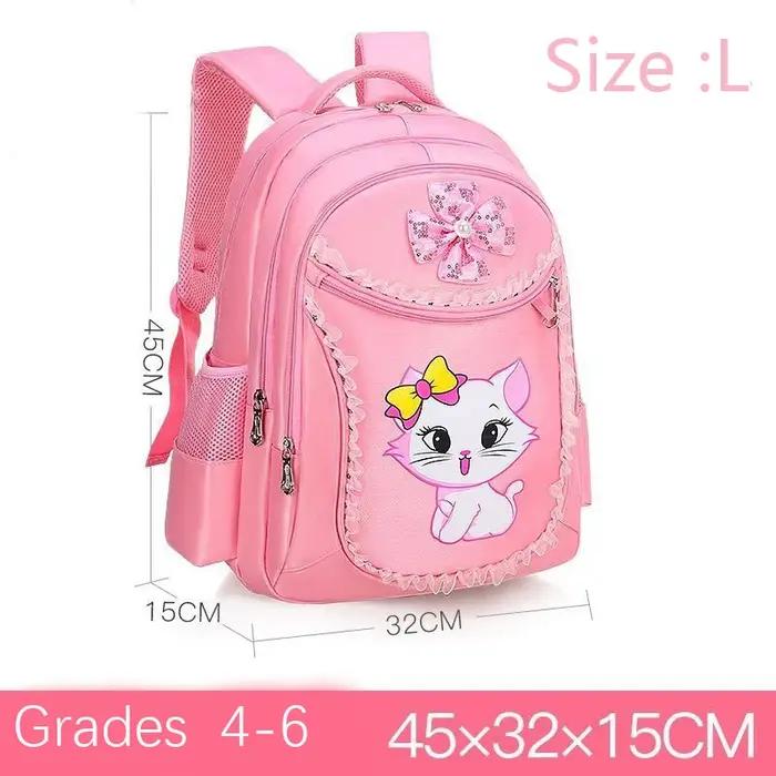 Sac à dos pour enfants rose chat mignon maternelle enfant sac d'école sac à dos fille étudiant adolescents étanche prima