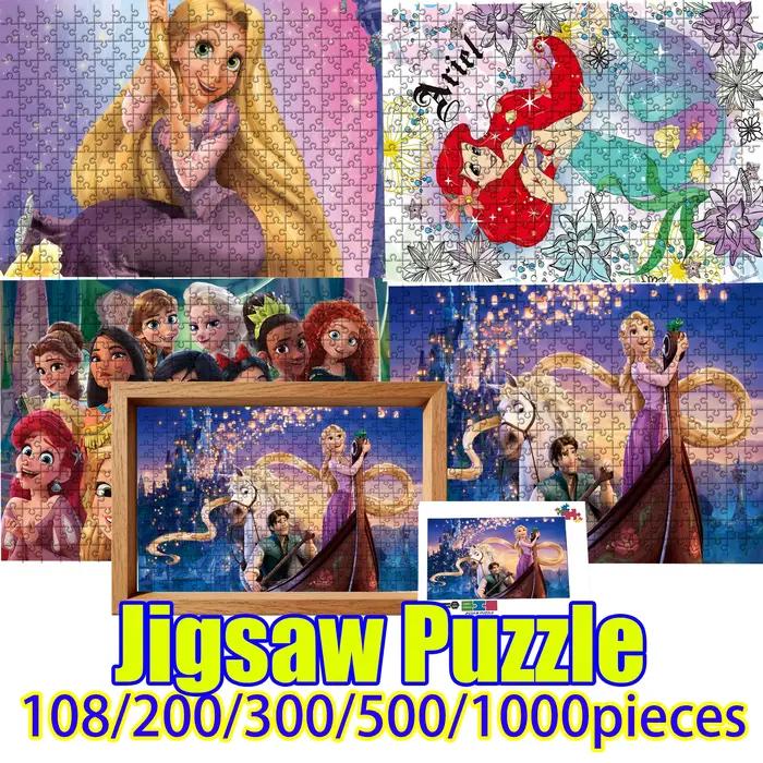 Puzzle en bois Rapunzel Ariel Elsa personnalisable 108/200/300/500/1000 pièces décoration maison cadeau occaions spéciales