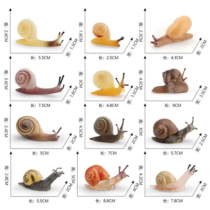 Figurine d'Escargot en PVC Haute Qualité Style Animal Modèle d'Escargot pour Collection Décoration Bureau Occasions Spéciales